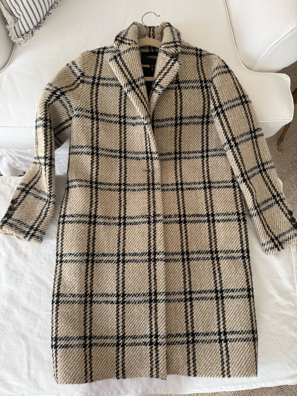 MAJE Windowpane Plaid Coat